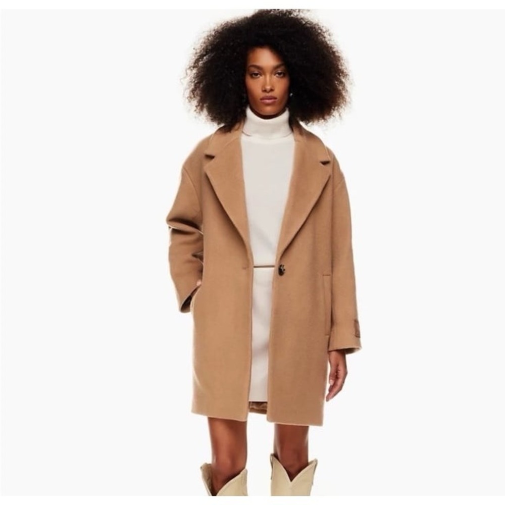 ARITZIA WILFRED small coat Wool Cashmere Mid-Length Camel Italian Soft